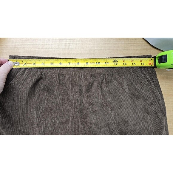 Alfred Dunner Pants Women 12 Brown Pull On Corduroy Elastic Waist Stretch Petite - Picture 6 of 8